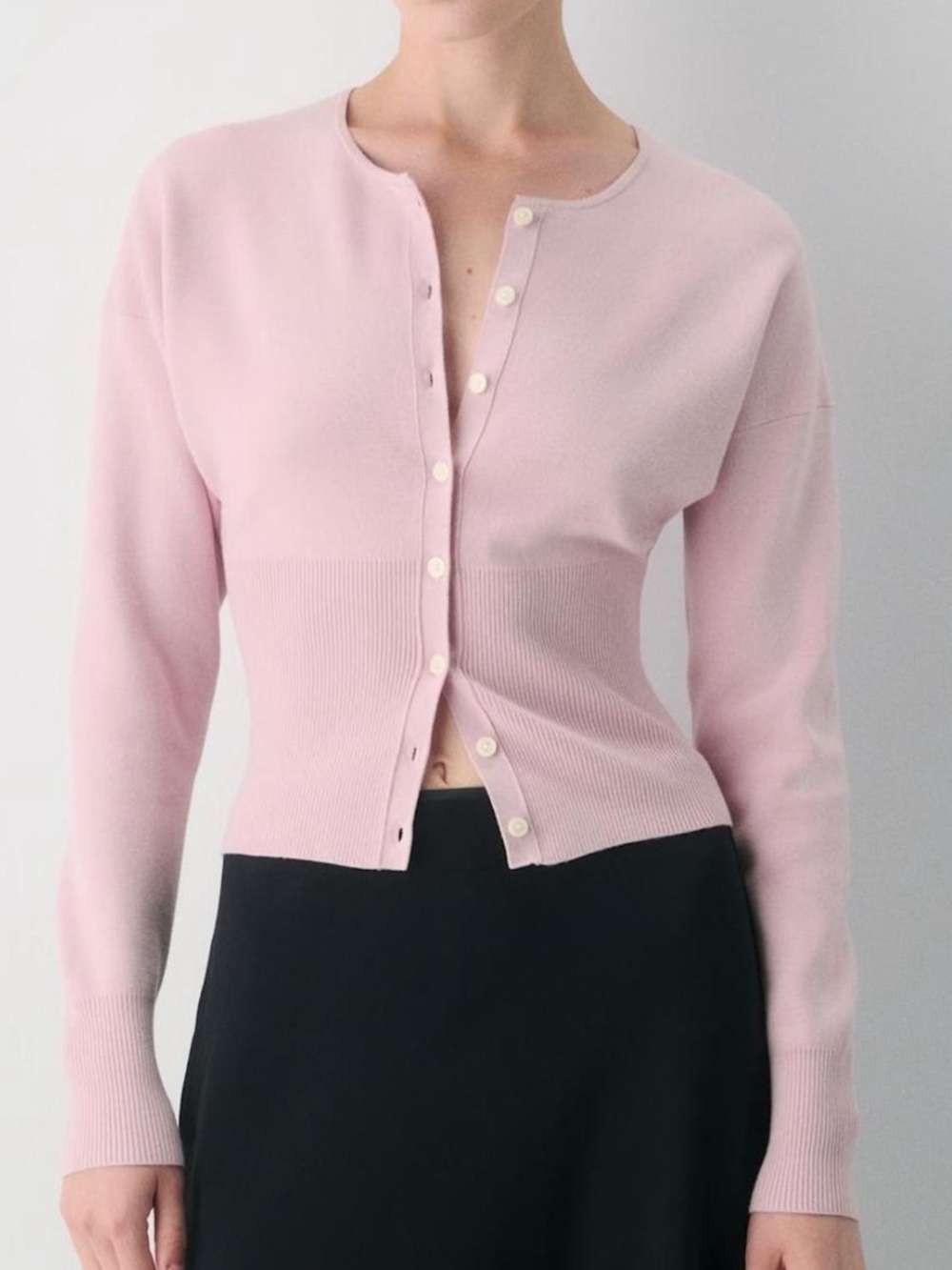 Aritzia Wilfred Light Pink Button-Front Women's Cardigan Sweater